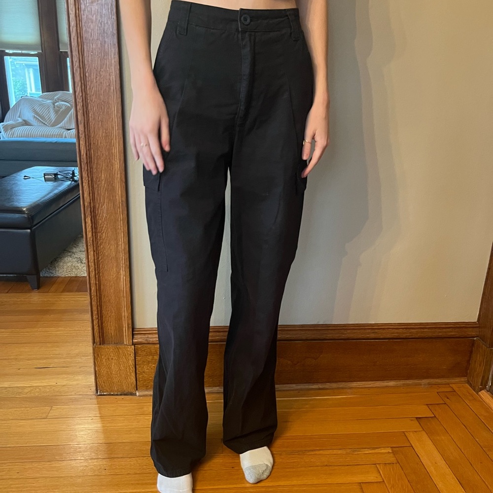 Asos high waisted black cargo pants